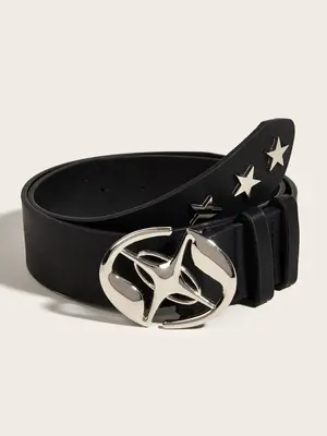 1 Piece Fashion Star Decorated Pu Leather Belt for Women & Girls, Casual Waistband for Jeans & Trousers for Daily Wear, Fashi...