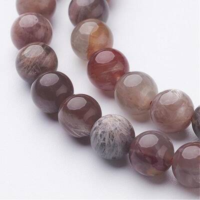 Natural Black Sunstone Bead Strands
