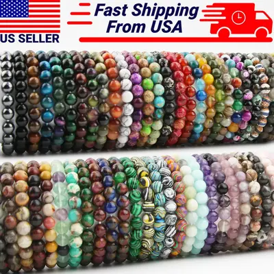 Handmade Stretchy Bracelet Mixed Natural Gemstone 8mm Round Beads Gift