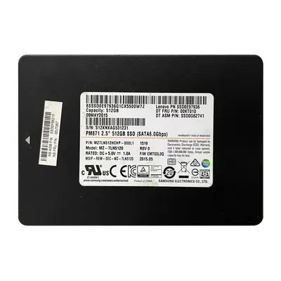 00JT067 Lenovo 512GB Triple-Level Cell SATA 6Gb/s 2.5-Inch Solid State Drive