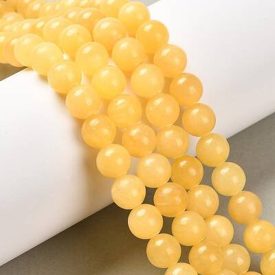 Natural Yellow Jade Bead Strands