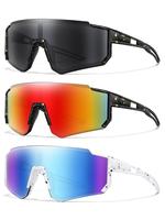 Kid's Outdoor Sports Tinted Lens Sunglasses, Windproof Shield Frame Mountain Bike Glasses for Girls & Boys, Fashionable Acces...