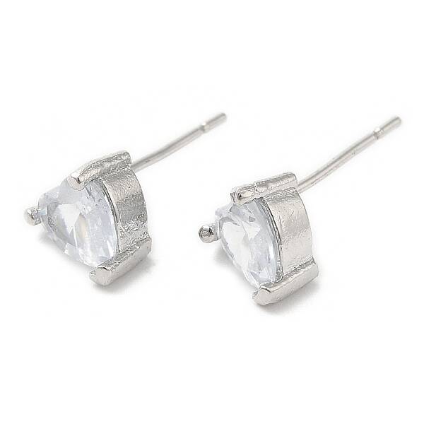 Crystal Rhinestone Heart Stud Earrings