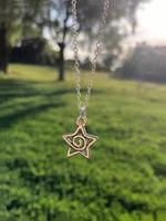 Vintage Star Design Pendant Necklace, Hollow Out Design Necklace for Women & Men, Trendy All-match & Exquisite Jewelry for Bi...
