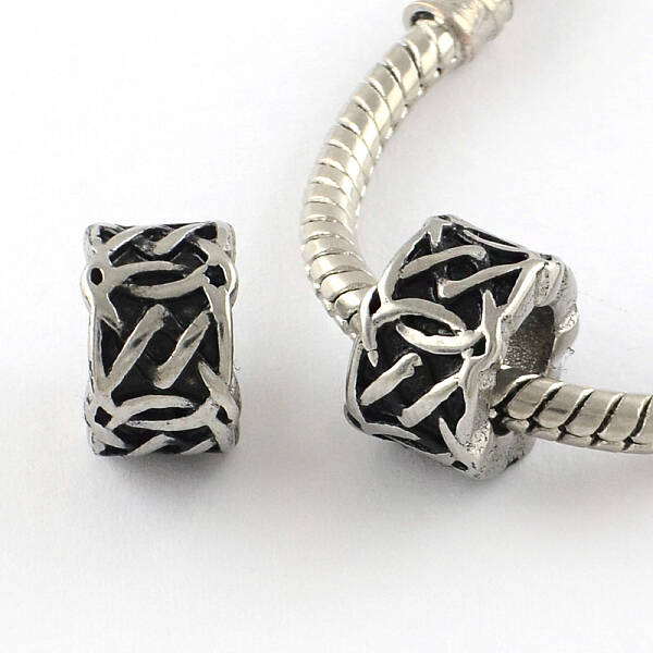 Column Enamel Style Smooth Surface 304 Stainless Steel Bead