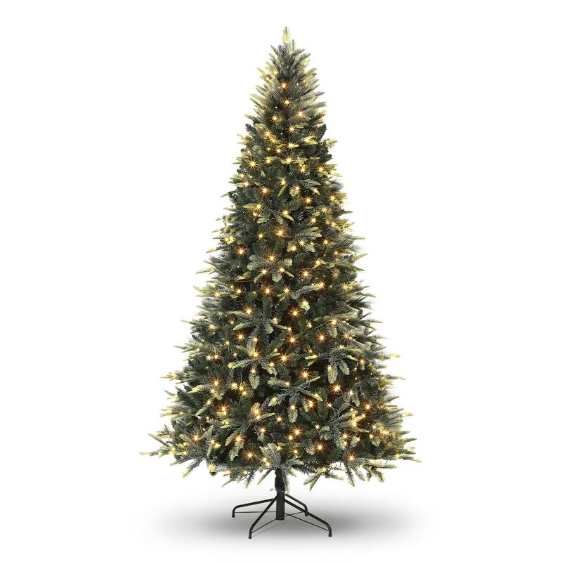 Garvee 6.5FT Prelit Christmas Tree, Pencil Christmas Tree with 300 Warm White Lights-8 Modes, Automatic Hinged Expansion, Fol...