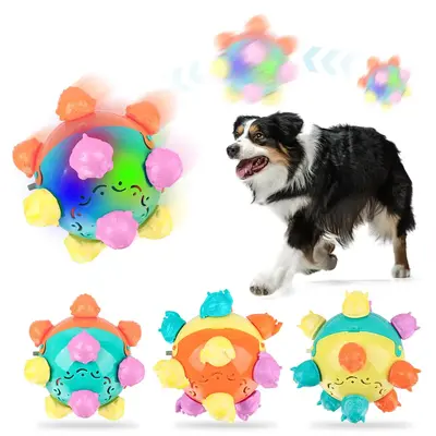 Random Color Electric Jumping Ball, 1 Count Pet Chasing Sound Music Toy, Pet Interactive Toy, Pet Chew Toy, Dog & Cat Accesso...