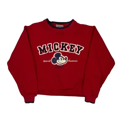 Age 5-6 Disney Graphic Sweatshirt - Small Red Cotton Blend