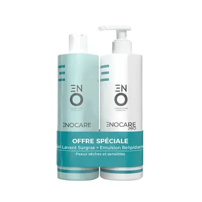 ENO By Codexial - Enocare & Enocare Pro - Supergras Cleansing Gel 400ml + Soothing Emulsion Body Milk 400ml