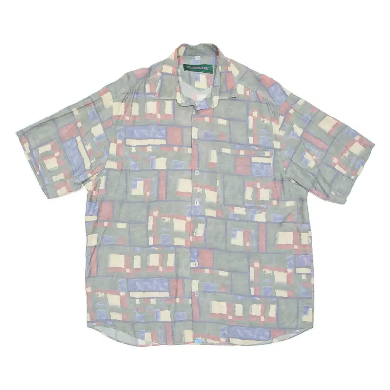 Mens Shirt Green Crazy Pattern L