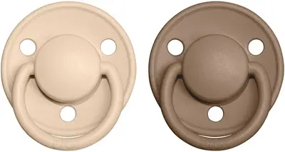 BIBS Of Lux Natural Rubber Size 2: 6+ months pacifier Vanilla / Dark Oak 2 pcs