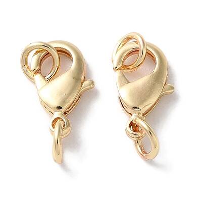 Rack Plating Brass Lobster Claw Clasps