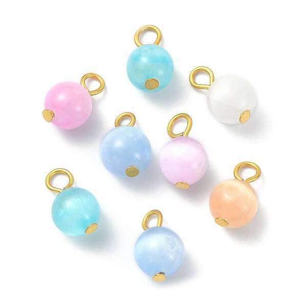 20Pcs Dyed Natural Selenite Round Charms