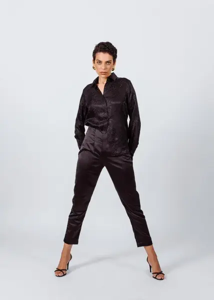 Women's Trousers Pleated Pants | Size: M | Color: black