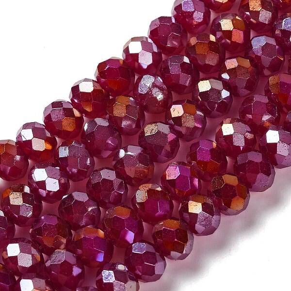 Baking Electroplate Glass Beads Strands
