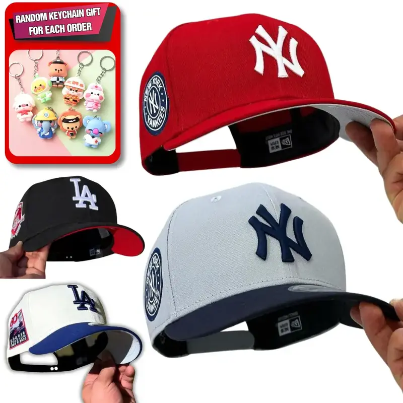 New Era NY 9FORTY Hat - Red Baseball Cap for Men & Women Soft Breathable Cotton Adjustable Fit Metal Buckle Closure All Seaso...