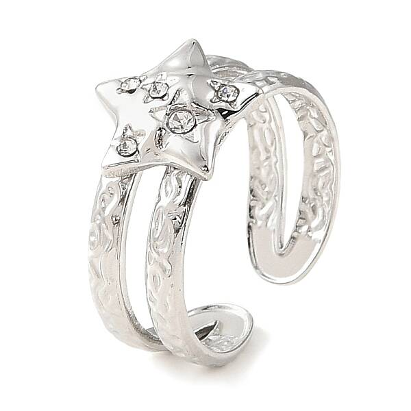 304 Stainless Steel Open Cuff Ring for Women