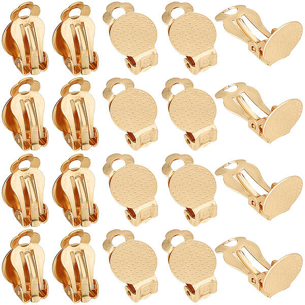40Pcs 304 Stainless Steel Clip-on Earring Findings