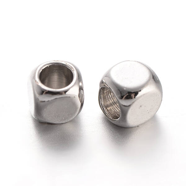 Cube Brass Spacer Beads