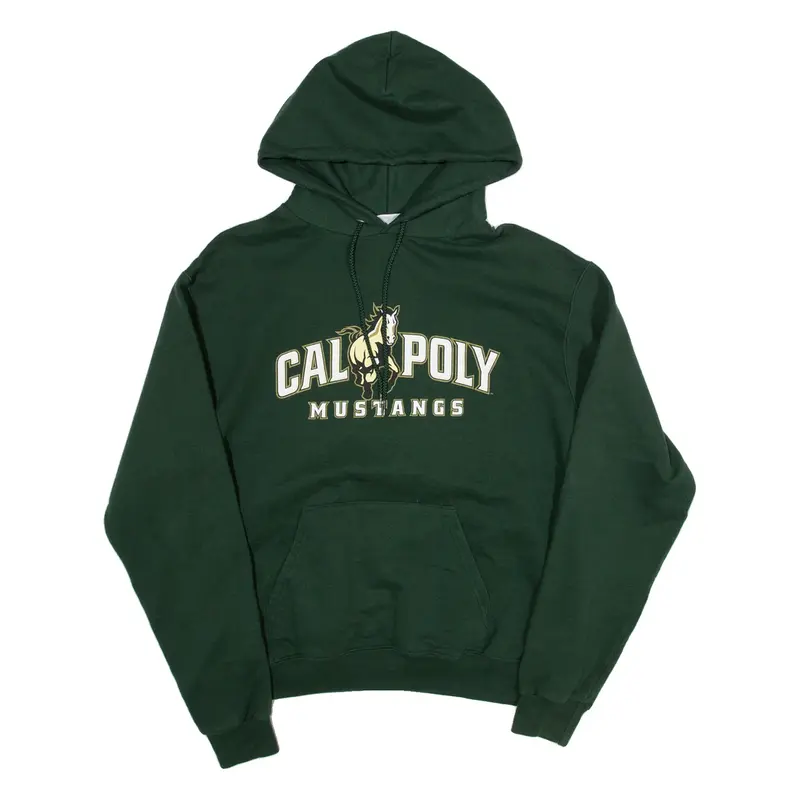 CHAMPION Cal Poly Mustangs Mens Green Hoodie USA M