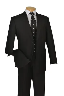 Color Vinci Men's Wool Feel Executive 2-Piece Suit - Solid Color