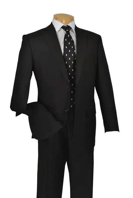Color Vinci Men's Wool Feel Executive 2-Piece Suit - Solid Color