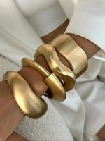 Modern Women's Punk Style Irregular Design Wavy Cuff Bangle Bracelet, Fashion Jewelry for Party, Daily Clothing Decor, Trendy...