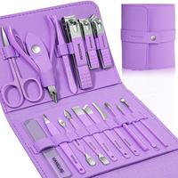Manicure Set Professional Nail Clippers Pedicure Kit, 16 pcs Stainless Steel Nail Care Tools Grooming Kit with Luxurious Trav...