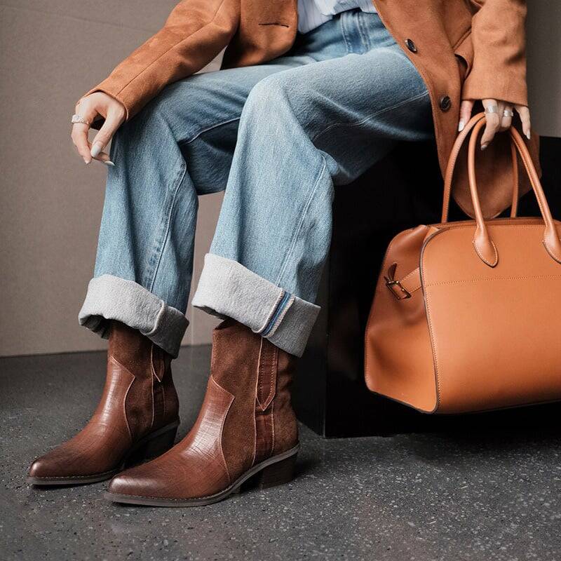 CHIKO Adelyn Pointy Toe Block Heels Ankle Boots