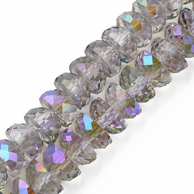 Electroplate Transparent Glass Beads Strands
