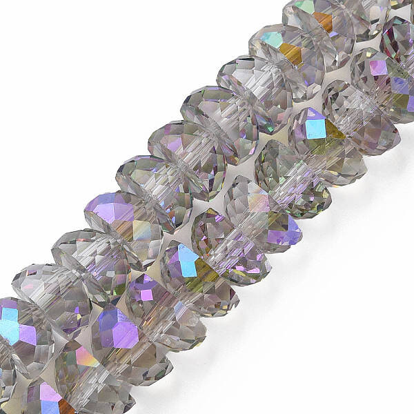 Electroplate Transparent Glass Beads Strands