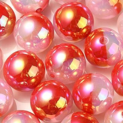 UV Plating Rainbow Iridescent Opaque Acrylic Beads