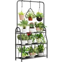 Plant Stand 3 Tier Indoor Outdoor Tall Corner Hanging Plant Shelf Metal Flower Stands Ladder Plant Holder for Room Balcony Ga...