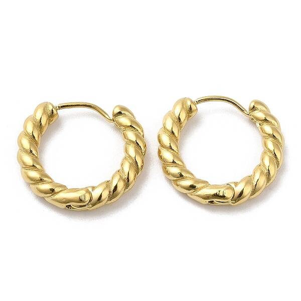304 Stainless Steel Twist Rope Hoop Earrings