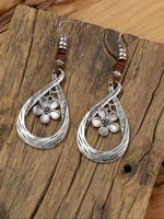 Boho Style Flower Design Water Drop Shaped Dangle Earrings, Fashion Jewelry for Party, Daily Clothing Decor, Trendy All-match...