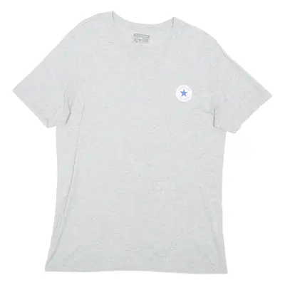 CONVERSE Mens T-Shirt Grey Crew Neck M