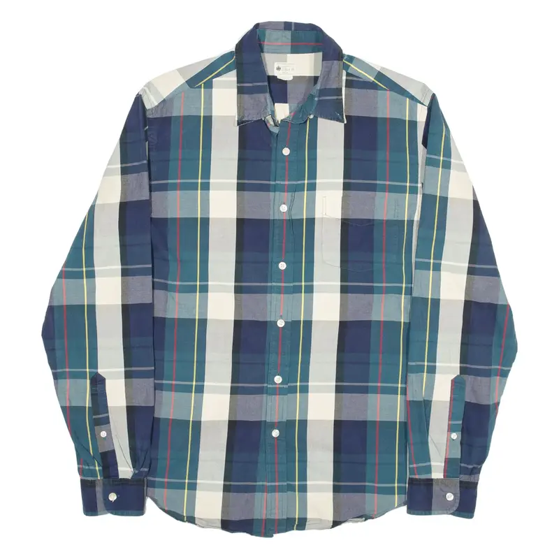 J. CREW Shirt Blue Check Long Sleeve Mens M