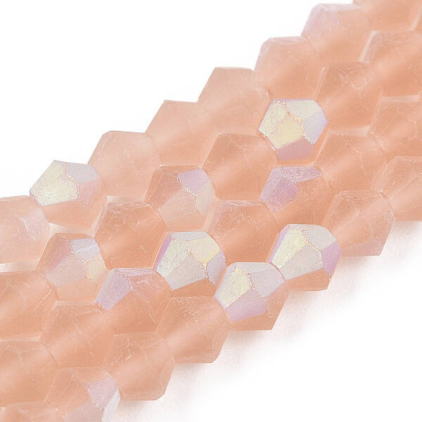 Imitate Austrian Crystal Bicone Frosted Glass Beads Strands