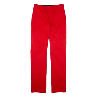 SWISS SKILL Pleated Trousers Red Slim Straight Womens W28 L33