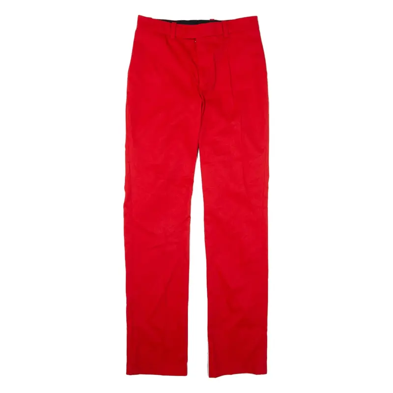 SWISS SKILL Pleated Trousers Red Slim Straight Womens W28 L33