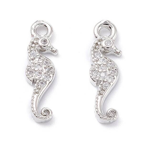 Rack Plating Brass Micro Pave Cubic Zirconia Pendants