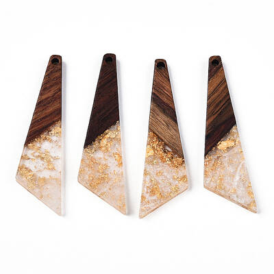 Transparent Resin & Walnut Wood Pendants