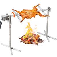 VEVOR Electric BBQ Rotisserie Grill Kit, 46 Inch 132 lbs Capacity, Automatic 52W Motor Height Adjustable Universal Roaster St...
