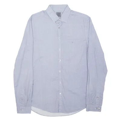 CALVIN KLEIN Slim Fit Mens Formal Shirt Blue Check Long Sleeve M