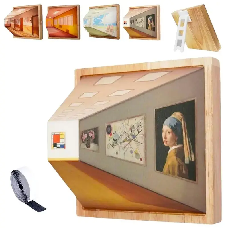 Modern 3D Naked Eye Visual Night Light, 1 Count Rechargeable 3D Visual Effect LED Light, Modern Art Work Design Night Lig...