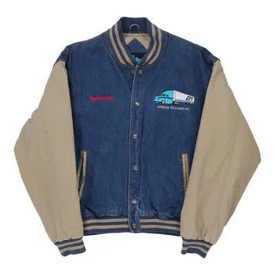 Budweiser, Gordon Trucking inc. Tri Mountain Varsity Jacket - Large Blue Cotton
