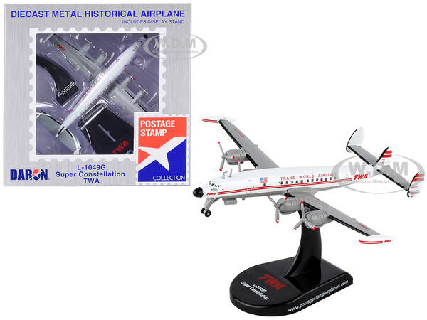 Lockheed L-1049G Super Constellation Commercial Aircraft Trans World Airlines (TWA) 1/300 Diecast Model Airplane by Postage S...