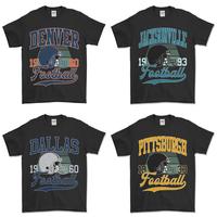 All Teams Football Vintage T-Shirt – Black unisex cotton tee with retro football style, perfect for everyday fans and throw...