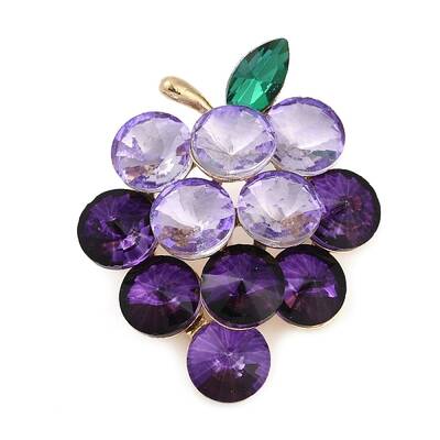 Fruit Zinc Alloy Rhinestone Brooches for Backpack Clothes