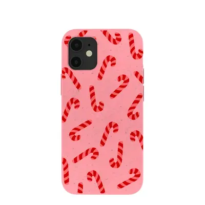 Bubblegum Pink Candy Cane Chaos iPhone 12 Mini Case